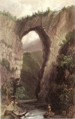 Natural Bridge Virginia by William Henry Bartlett 1839